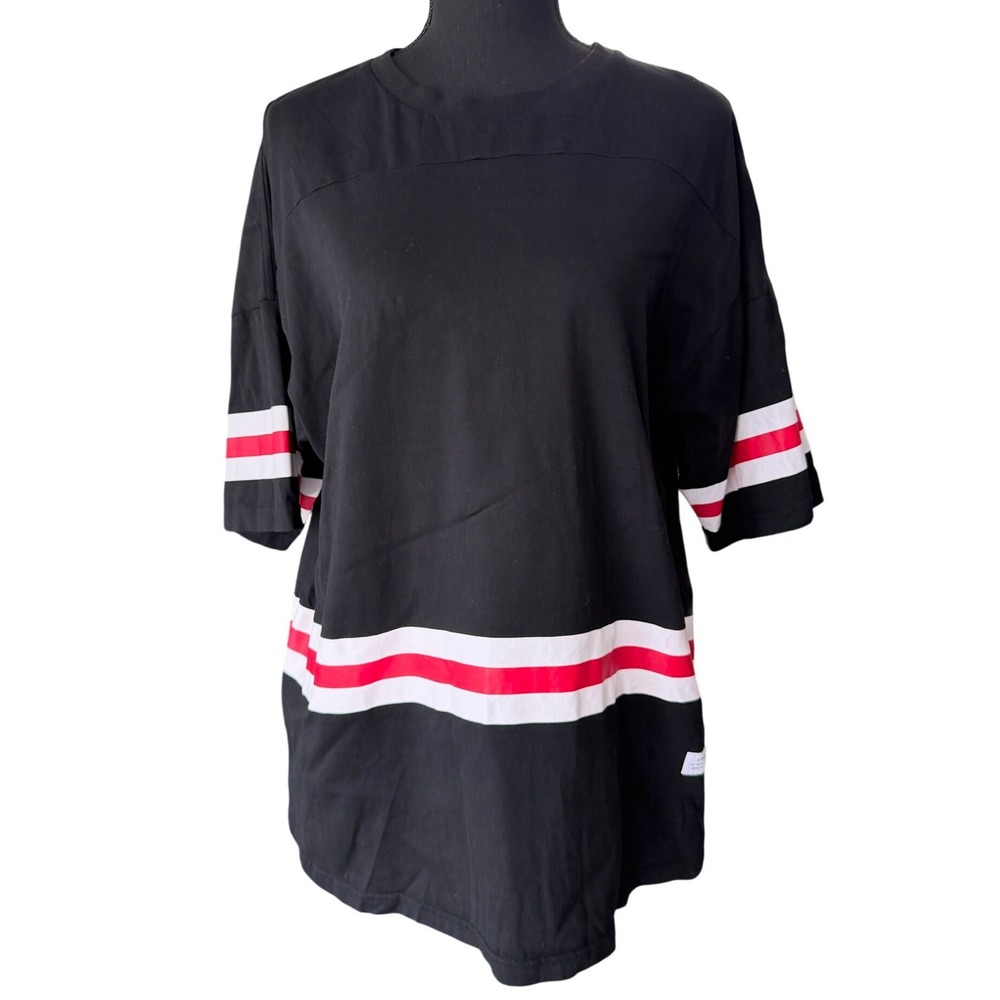 Stampd Los Angeles‎ Striped Jersey Cotton T-Shirt Black Red White Womens Large